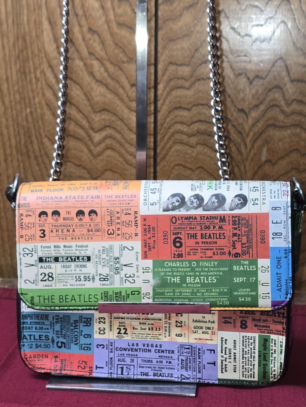 Vintage Retired Ticket Print The Beatles Crossbody Bag